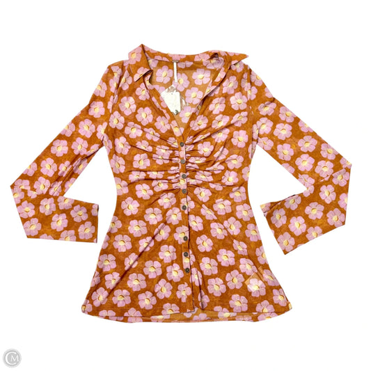 Top Long Sleeve By Free People In Floral Print, Size: M
