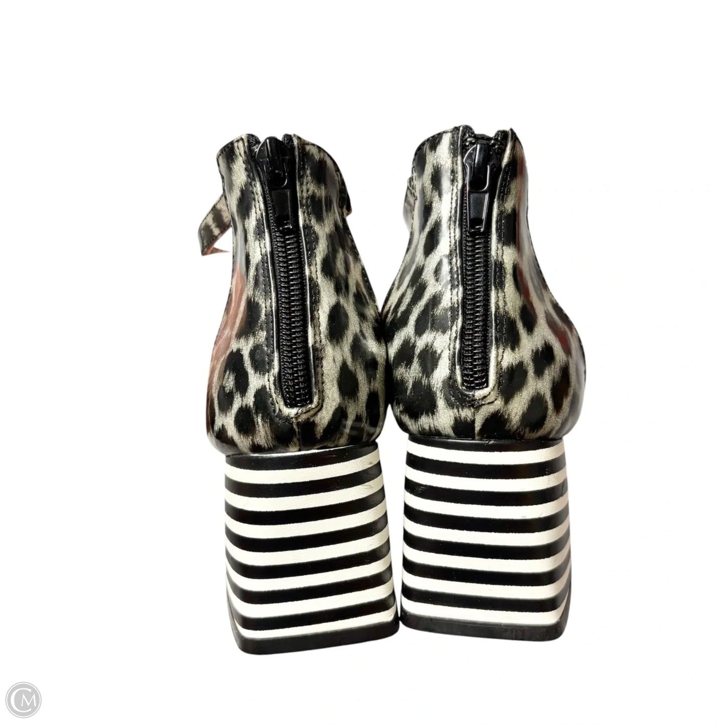 Sandals Heels Block By Betsey Johnson In Striped Pattern, Size: 8