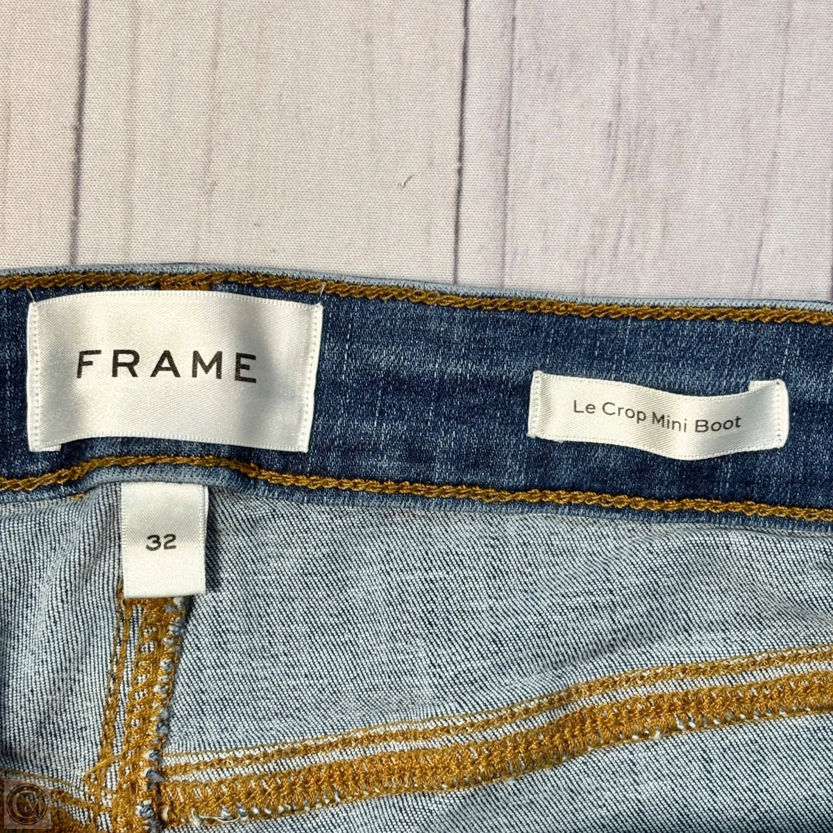 Jeans Boot Cut By Frame In Blue Denim, Size: 14