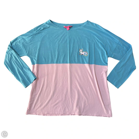 Top Long Sleeve Designer By Lilly Pulitzer In Blue & Purple, Size: Xl