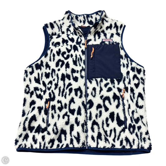 Vest Faux Fur & Sherpa By Vineyard Vines In Leopard Print, Size: Xl