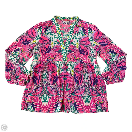 Top Long Sleeve Designer By Lilly Pulitzer In Floral Print, Size: L