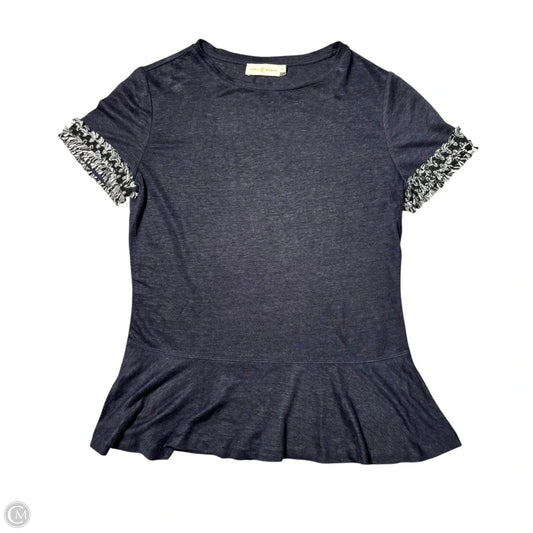 Top Short Sleeve Designer By Tory Burch In Navy, Size: Xs