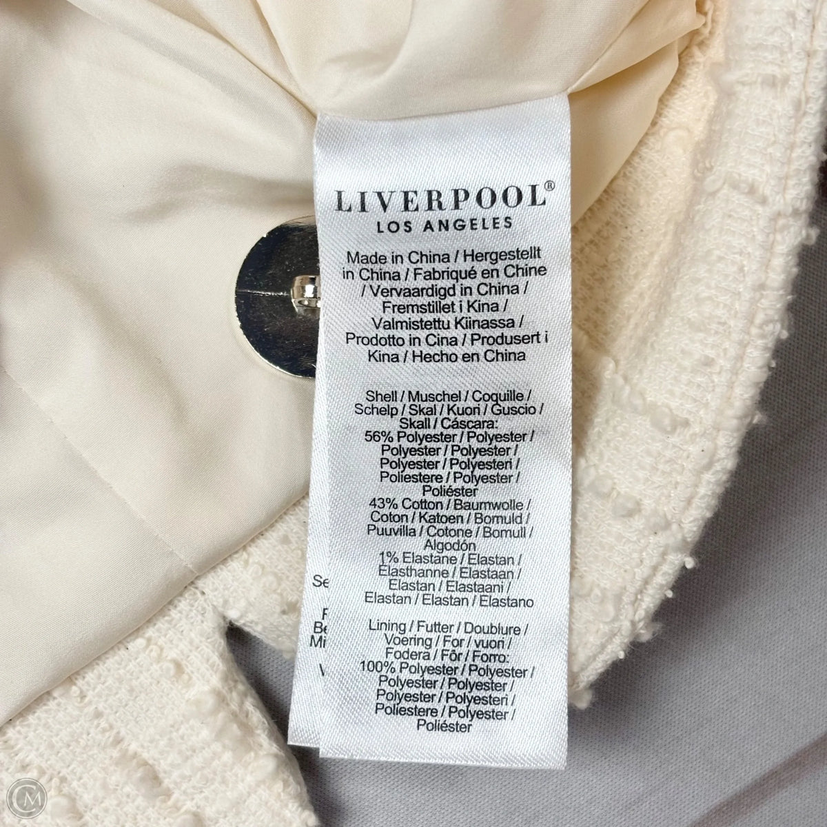 Blazer By Liverpool In Cream, Size: S