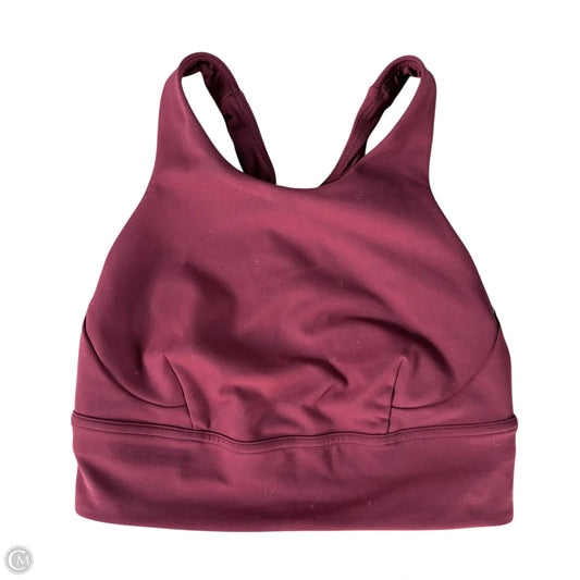 Athletic Bra By Lululemon In Maroon, Size: S
