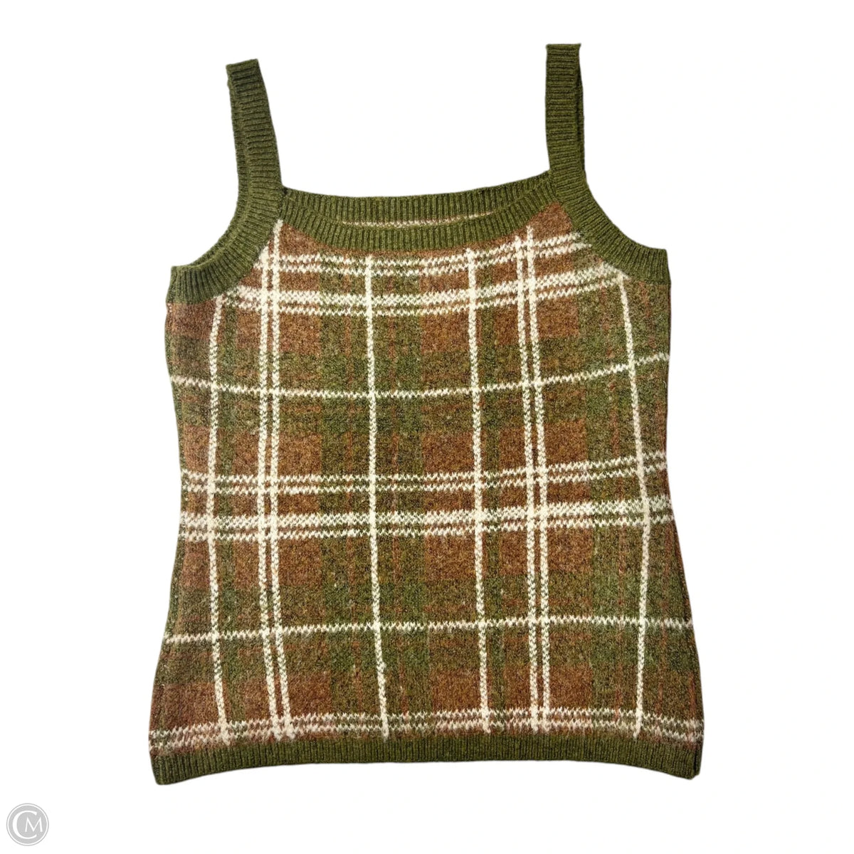 Top Sleeveless By Zara In Plaid Pattern, Size: M