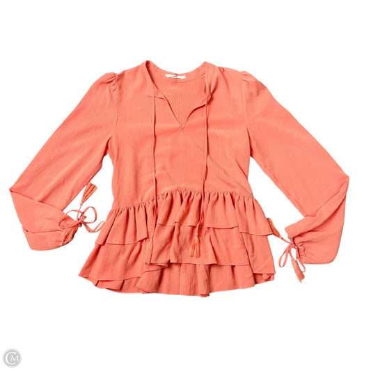 Top Long Sleeve By Tularosa In Coral, Size: S