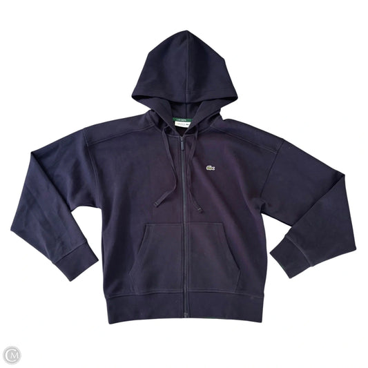 Athletic Sweatshirt Hoodie By Lacoste In Navy, Size: L