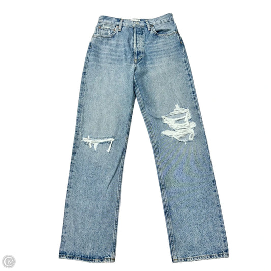 Jeans Straight By Agolde In Blue Denim, Size: 4