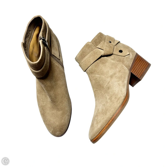 Boots Ankle Heels By Via Spiga In Tan, Size: 6.5
