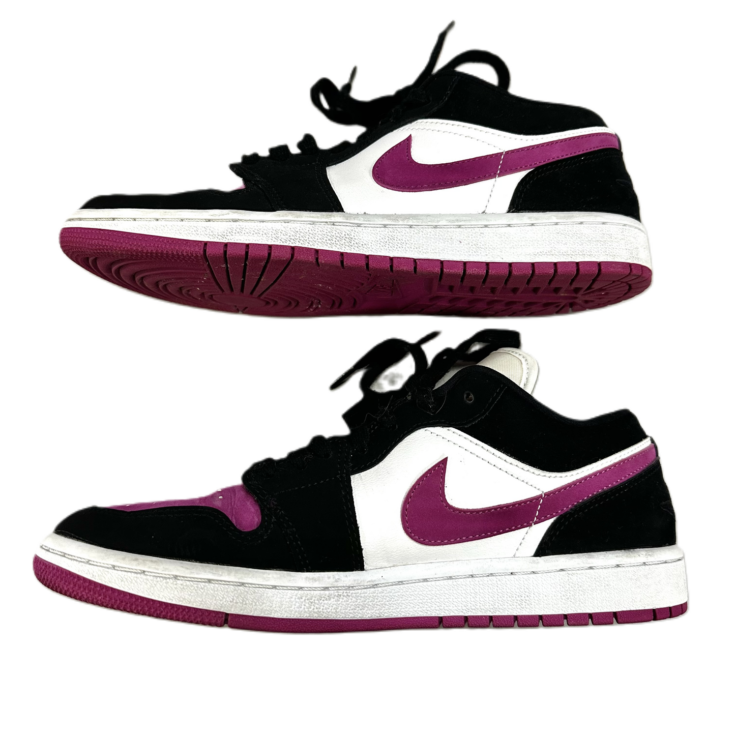 Black & Purple Shoes Athletic By Jordan, Size: 9.5