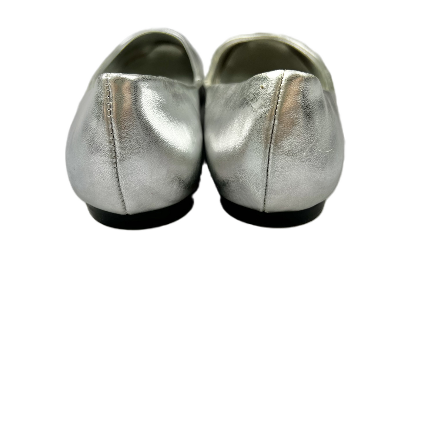 Silver Shoes Flats By Classified, Size: 6