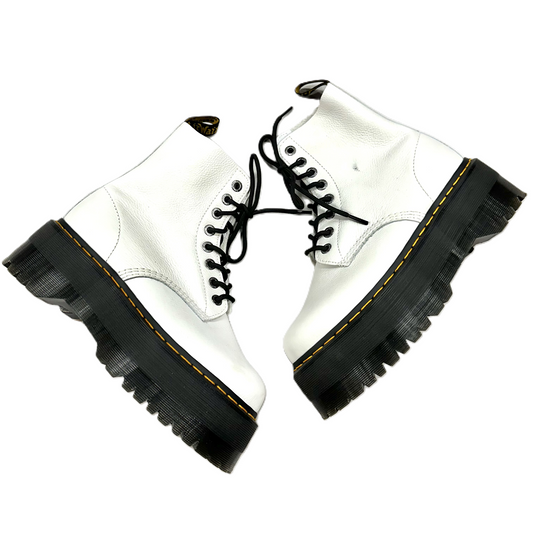 White Boots Combat By Dr Martens, Size: 9