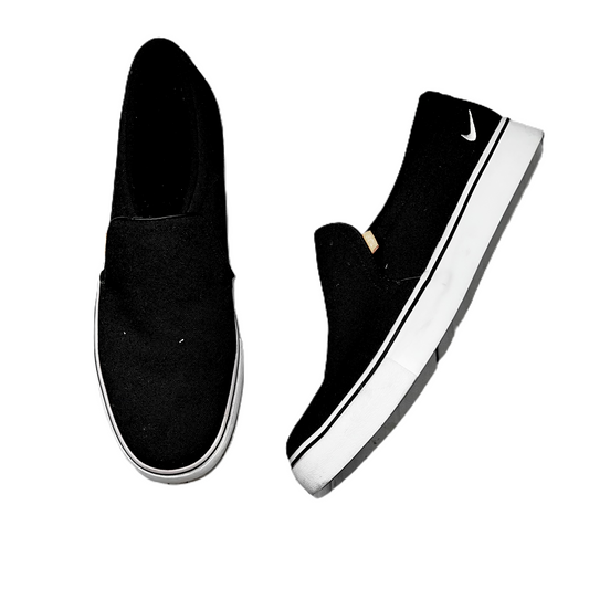 Black Shoes Flats By Vans, Size: 10