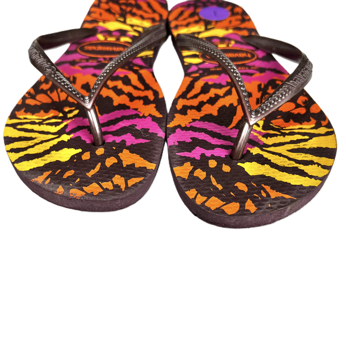 Orange & Pink Sandals Flip Flops By Havaianas, Size: 7