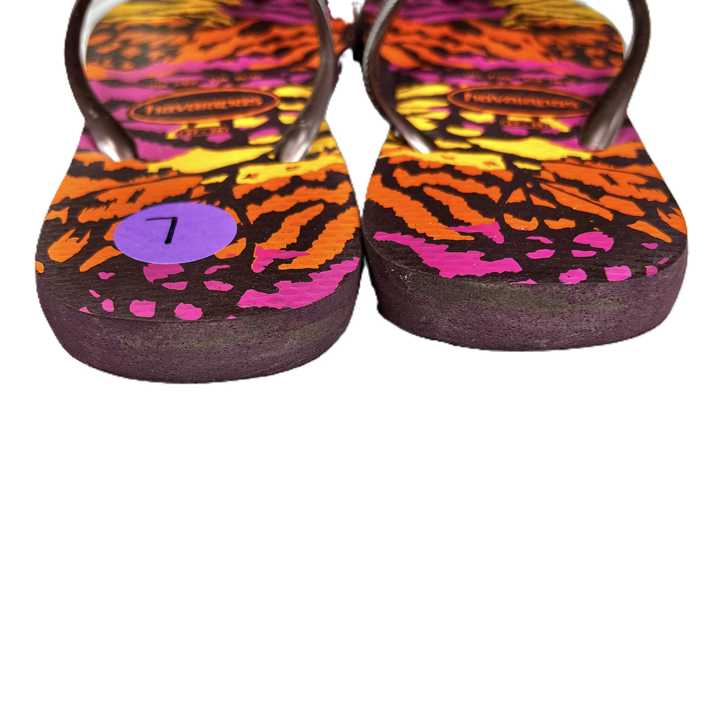 Orange & Pink Sandals Flip Flops By Havaianas, Size: 7