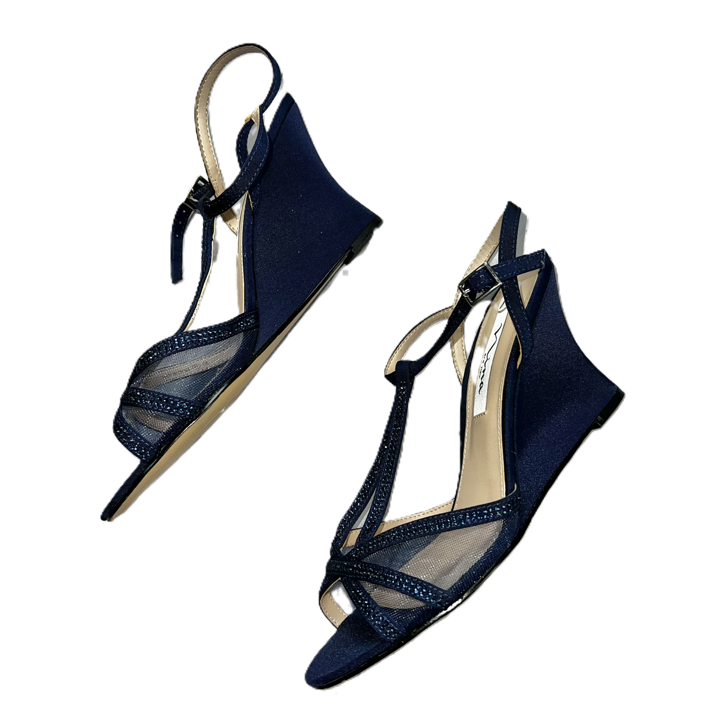 Navy Shoes Heels Wedge By Nina, Size: 8