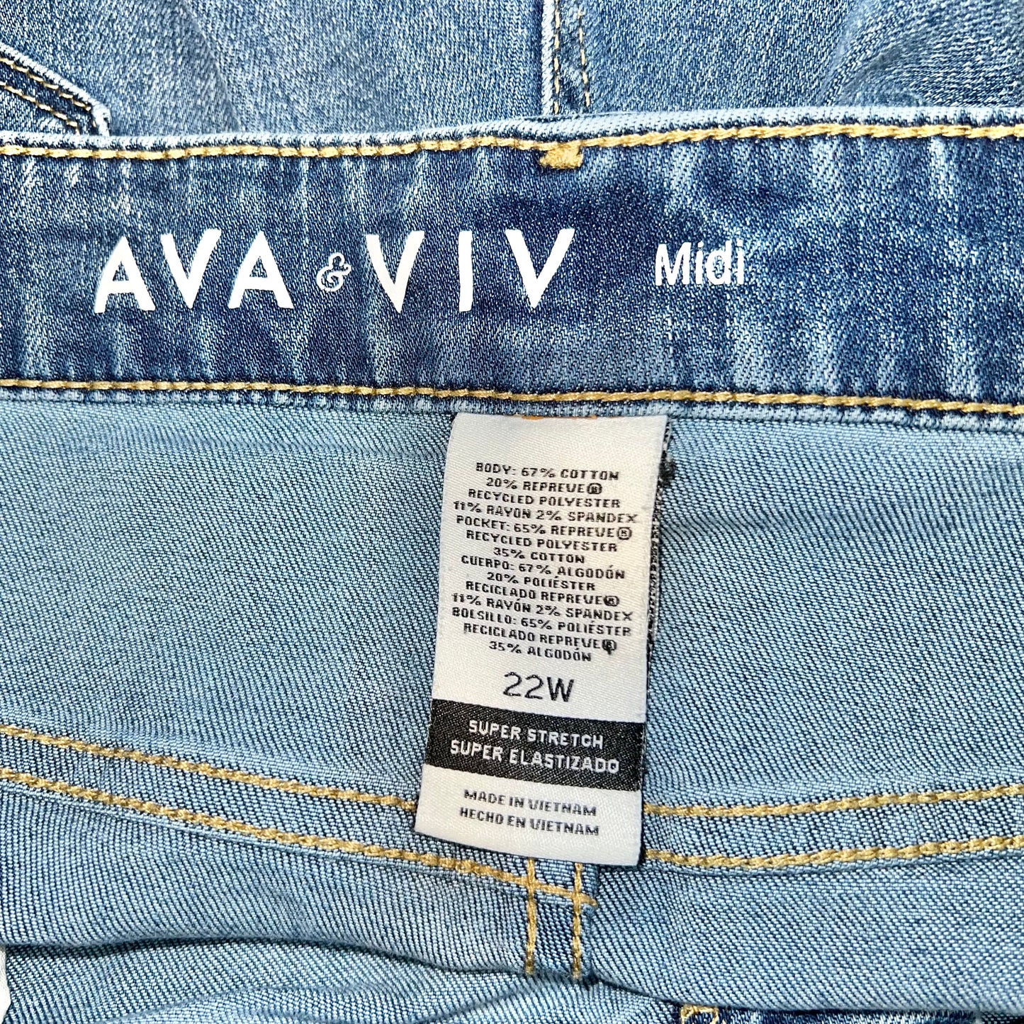 Blue Denim Shorts By Ava & Viv, Size: 22w