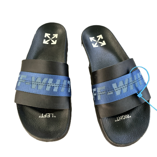 Sandals Luxury Designer By Off-white In Black & Blue, Size: 8.5