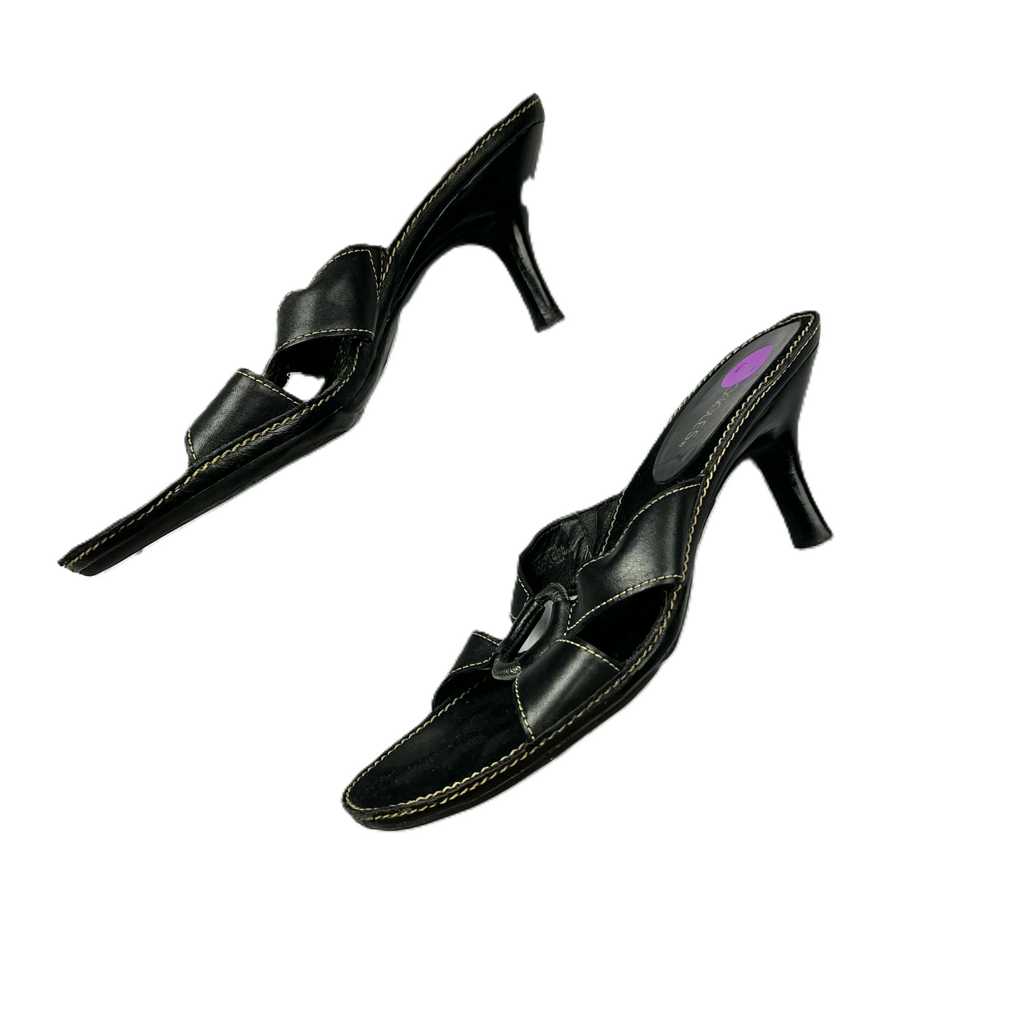 Black Sandals Heels Kitten By Aerosoles, Size: 9.5