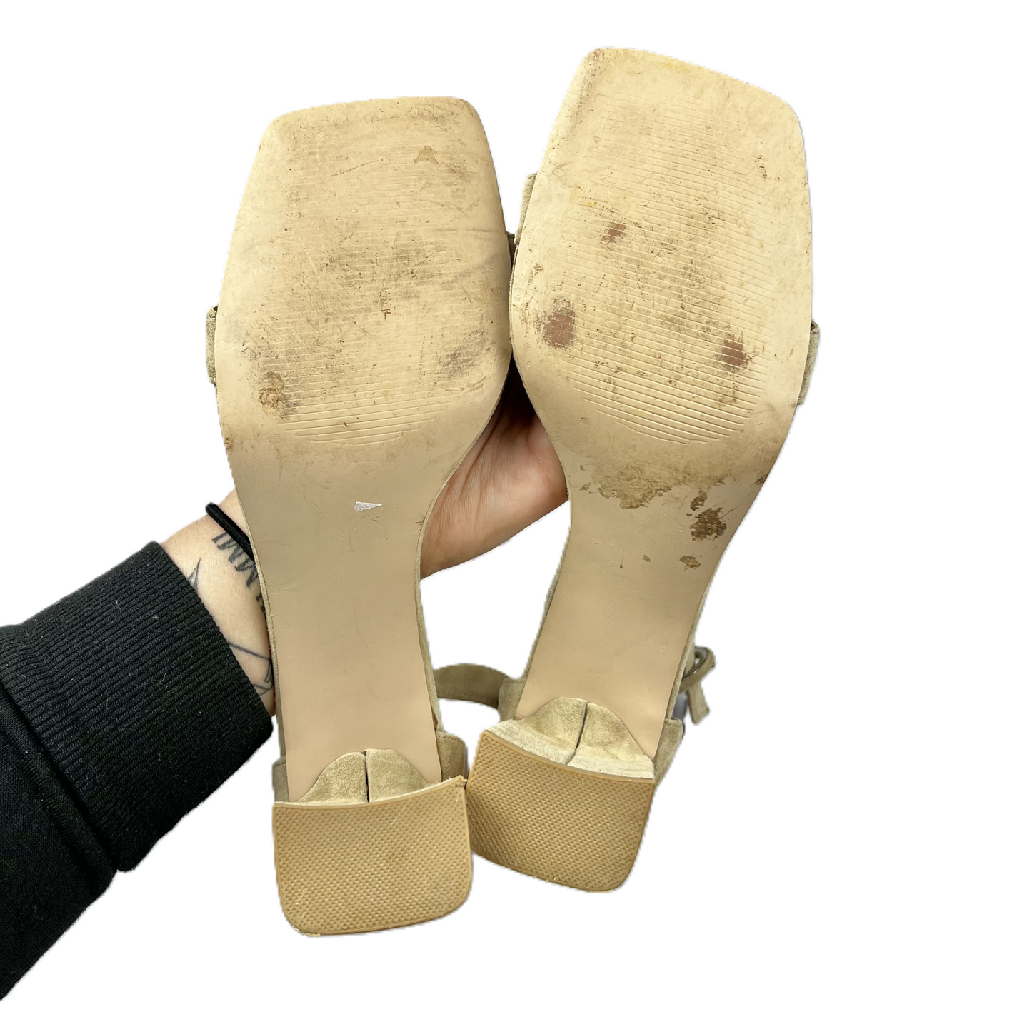 Beige Sandals Heels Block By Steve Madden, Size: 9