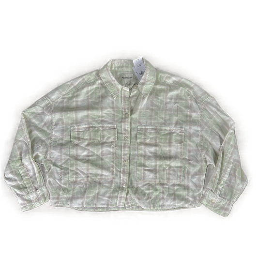 Top Long Sleeve By Abercrombie And Fitch In Plaid Pattern, Size: S