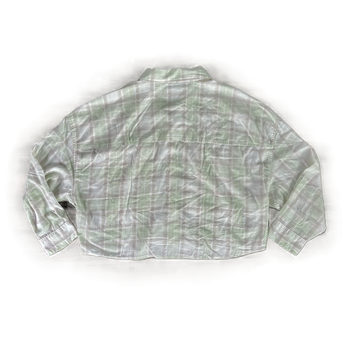 Top Long Sleeve By Abercrombie And Fitch In Plaid Pattern, Size: S