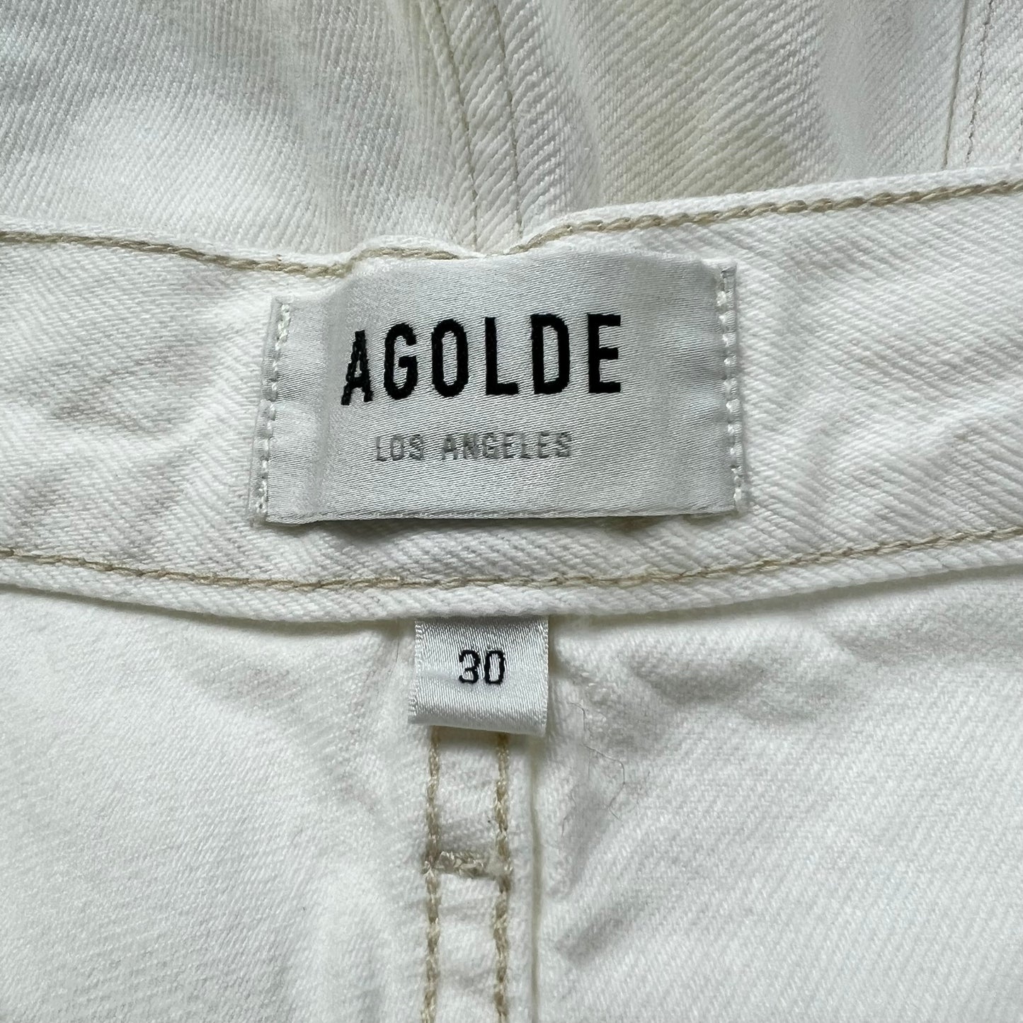 White Denim Jeans Straight By Agolde, Size: 10