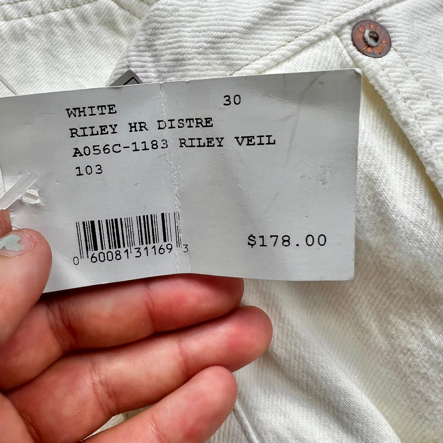 White Denim Jeans Straight By Agolde, Size: 10