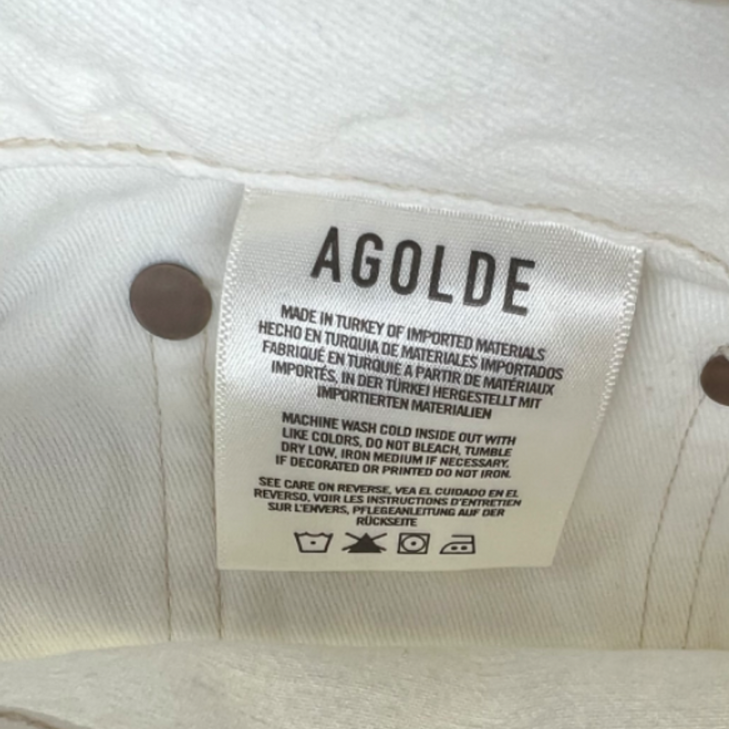 White Denim Jeans Straight By Agolde, Size: 10