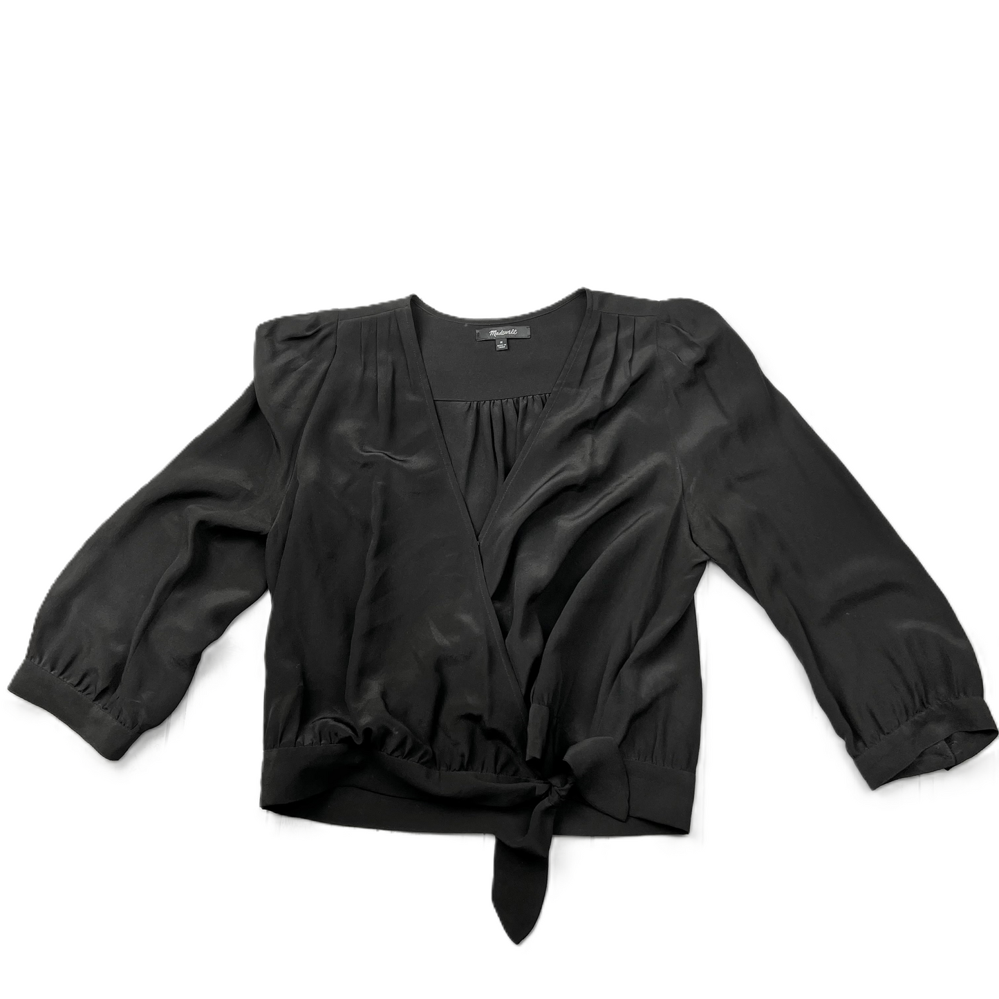 Black Blouse 3/4 Sleeve By Madewell, Size: M