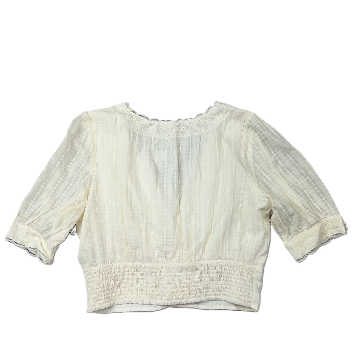 Cream Top 3/4 Sleeve By American Eagle, Size: L