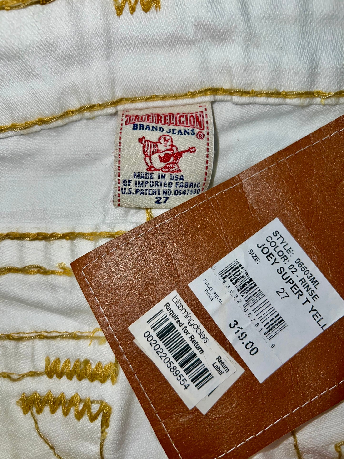 Jeans Flared By True Religion In White & Yellow, Size: 4