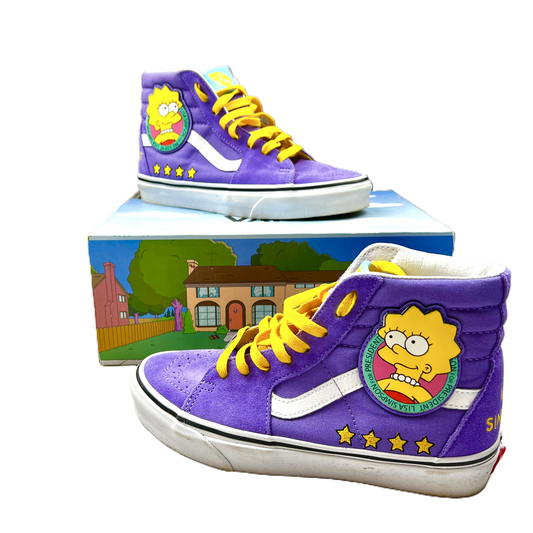 Purple & Yellow Shoes Sneakers By Vans, Size: 7.5