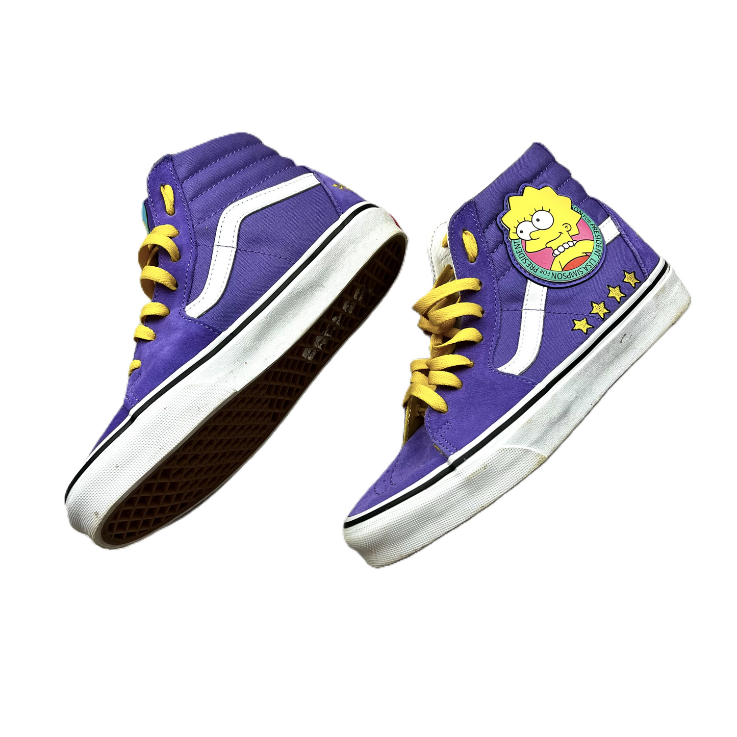 Purple & Yellow Shoes Sneakers By Vans, Size: 7.5