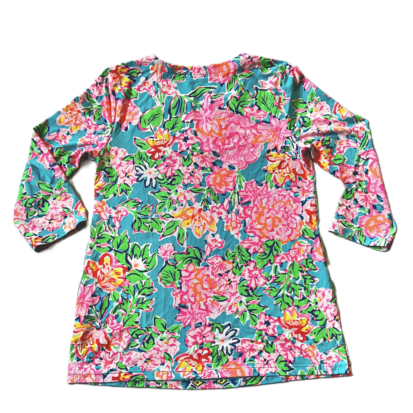 Tropical Print Top 3/4 Sleeve By Lilly Pulitzer, Size: S