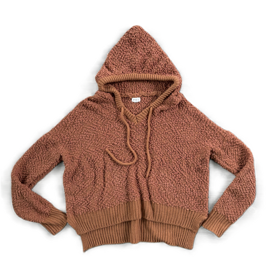 Sweatshirt Hoodie By Pol In Brown, Size: M