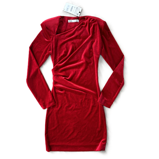 Dress Party Midi By Zara In Red, Size: Xs