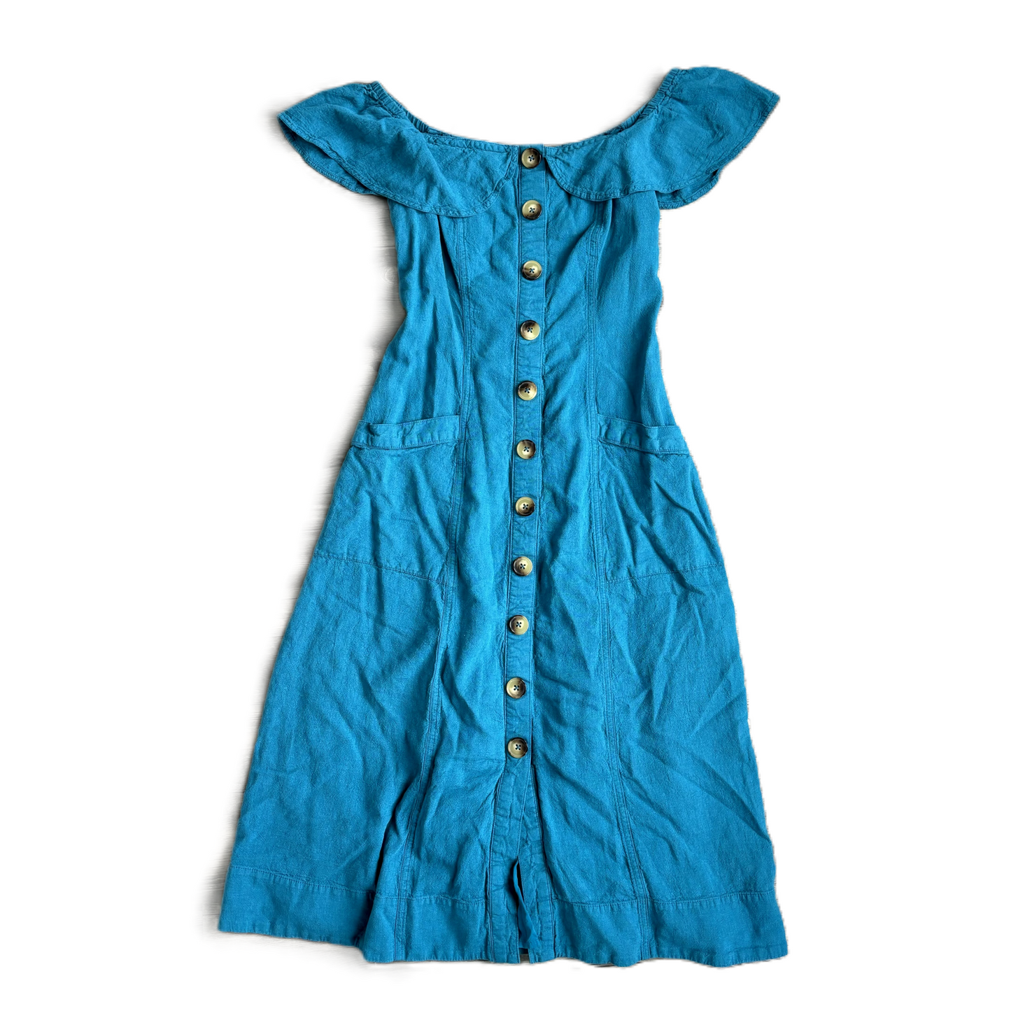 Dress Casual Midi By Anthropologie In Blue, Size: 2