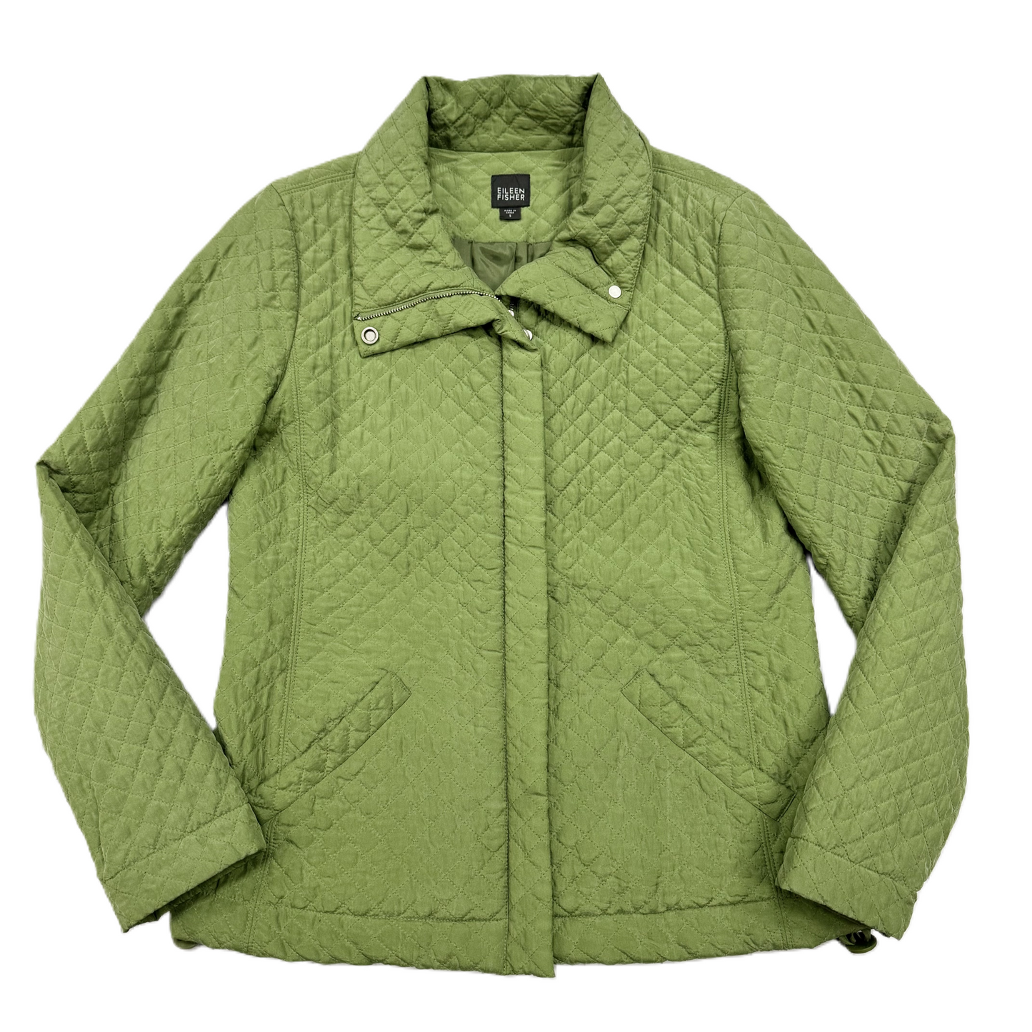 Jacket Puffer & Quilted By Eileen Fisher In Green, Size: S