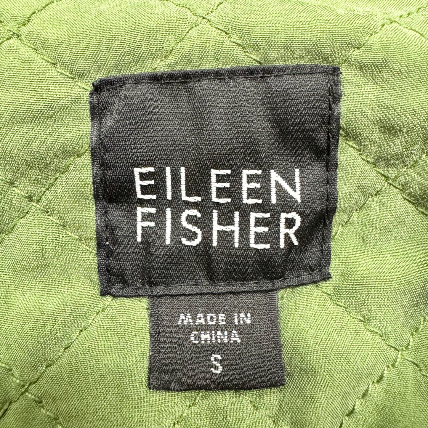 Jacket Puffer & Quilted By Eileen Fisher In Green, Size: S