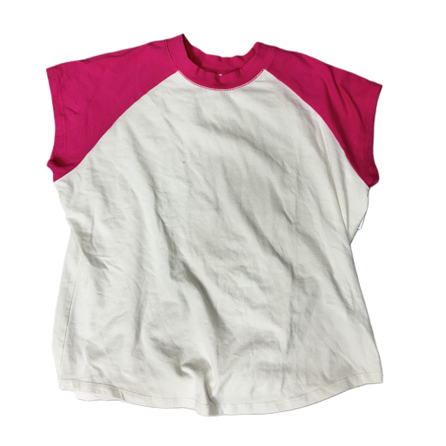 Top Short Sleeve By Pilcro In Pink & White, Size: Xl