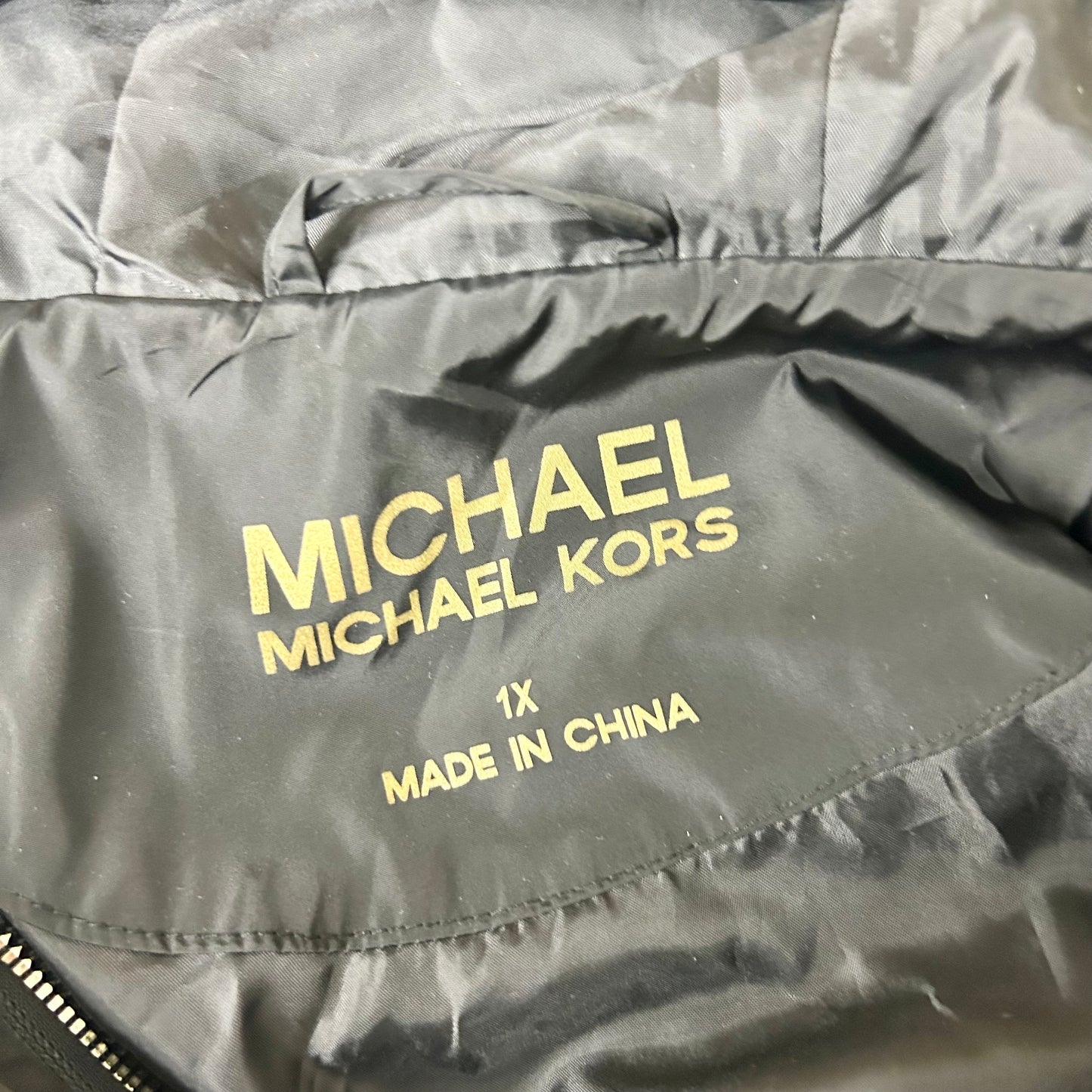 Jacket Designer By Michael Kors In Black, Size: 1x