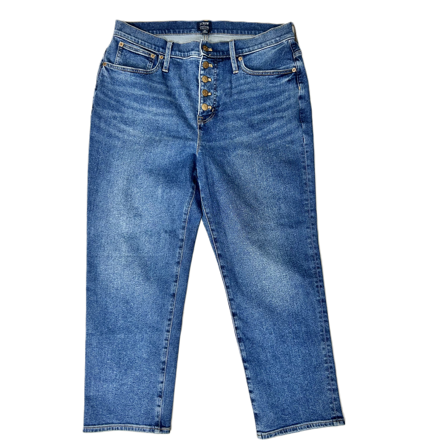 Jeans Straight By J. Crew In Blue Denim, Size: 16