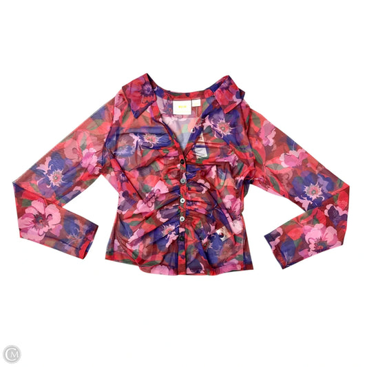 Top Long Sleeve By Maeve In Red, Size: M