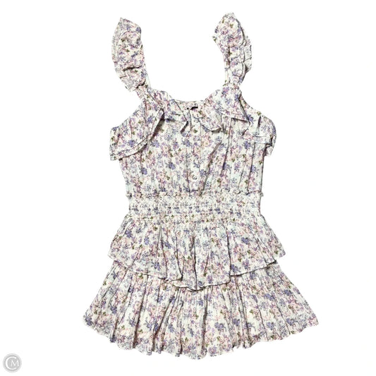 Dress Casual Short By Loveshackfancy In Purple & White, Size: L