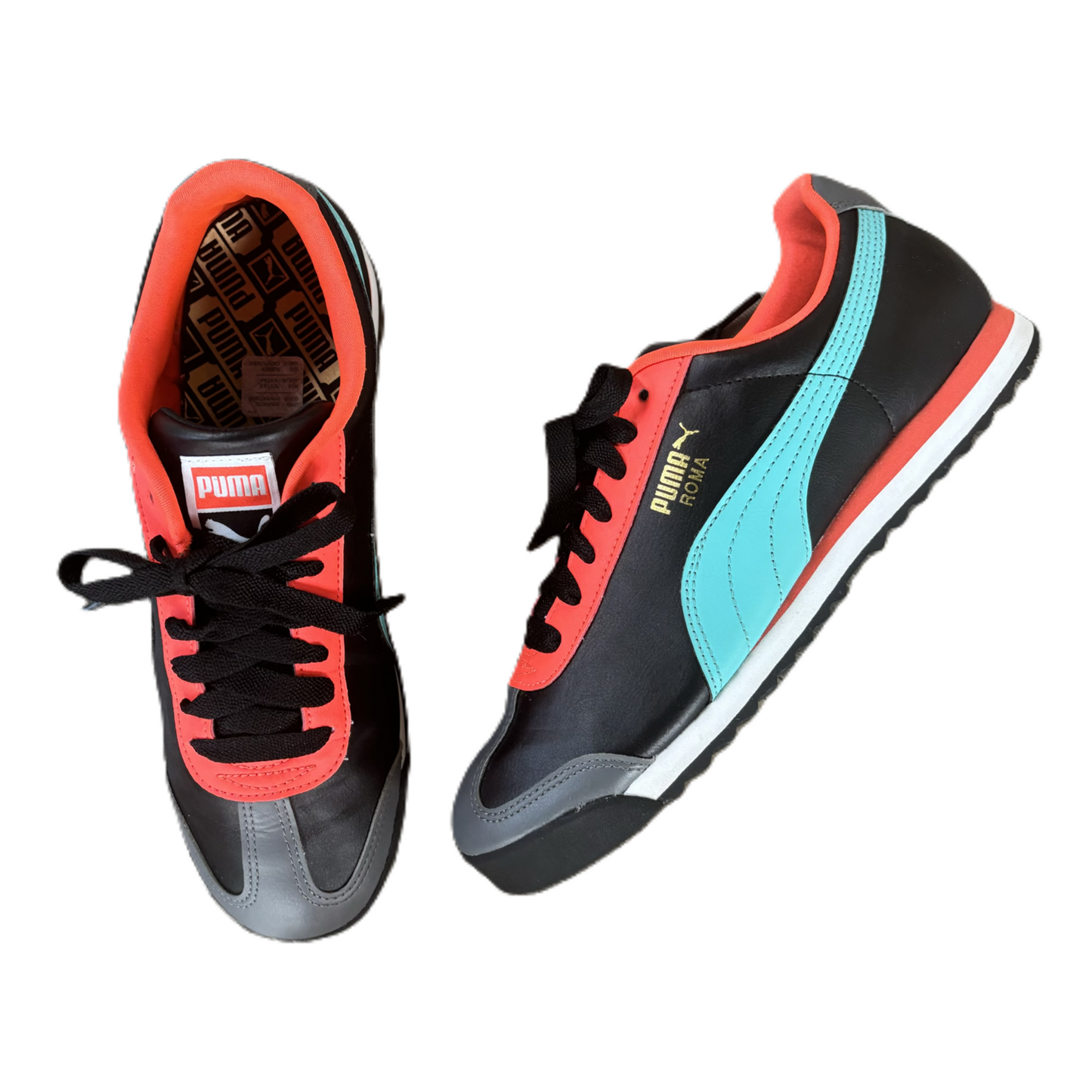 Shoes Sneakers By Puma in Black & Orange, Size: 8.5