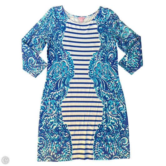 Dress Designer By Lilly Pulitzer In Blue & White, Size: L