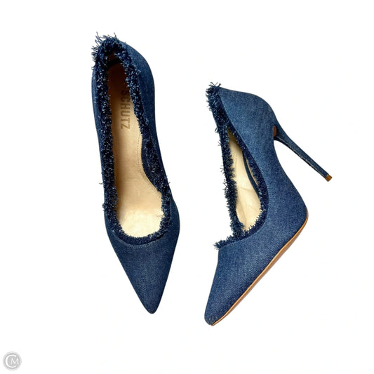 Shoes Heels Stiletto By Schutz In Blue Denim, Size: 10