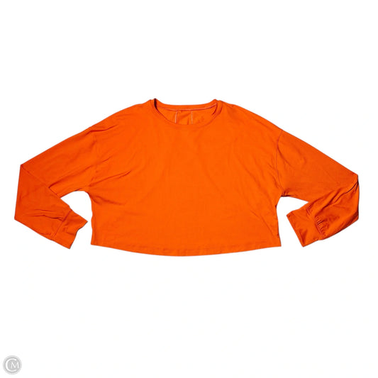 Athletic Top Long Sleeve Crewneck By Lululemon In Orange, Size: M